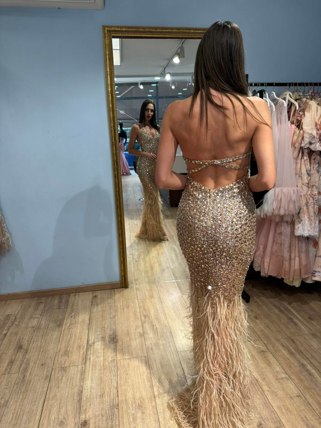 Gold Vivienne Crystal Dress