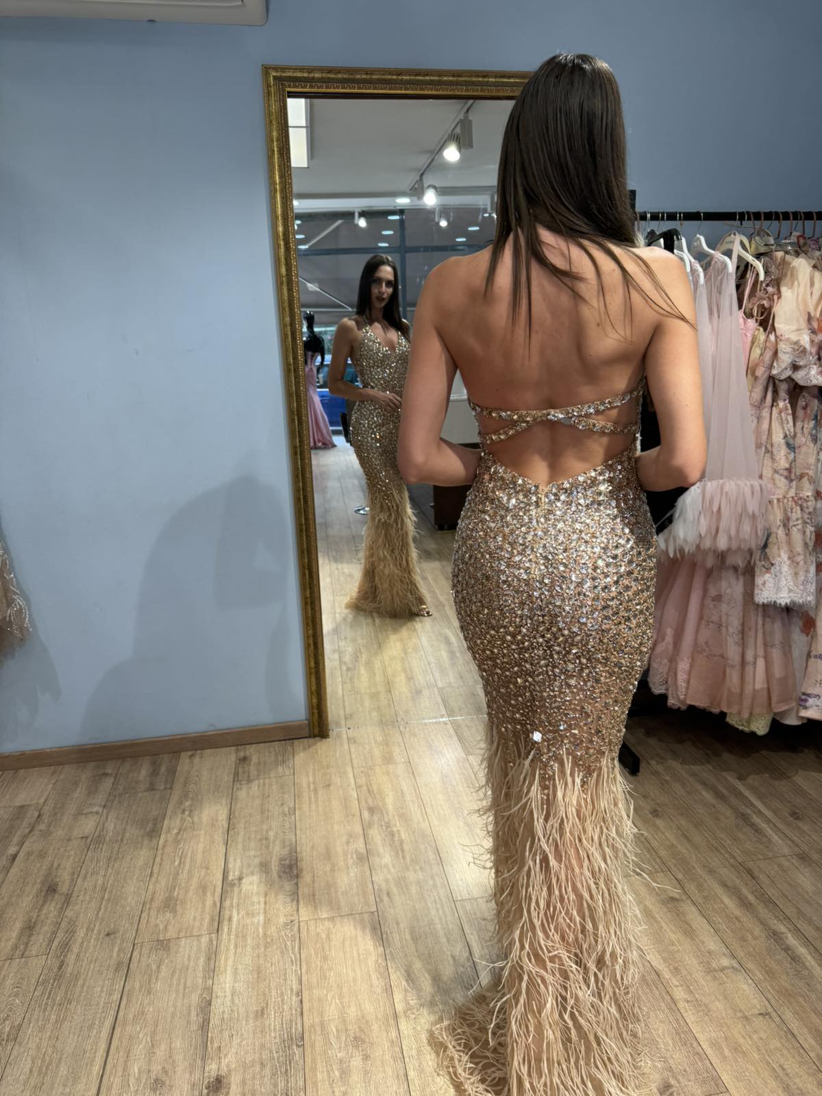 Gold Vivienne Crystal Dress