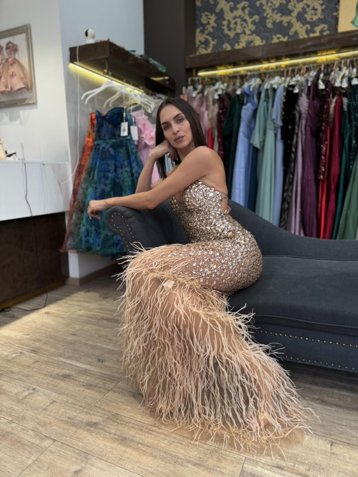Gold Vivienne Crystal Dress