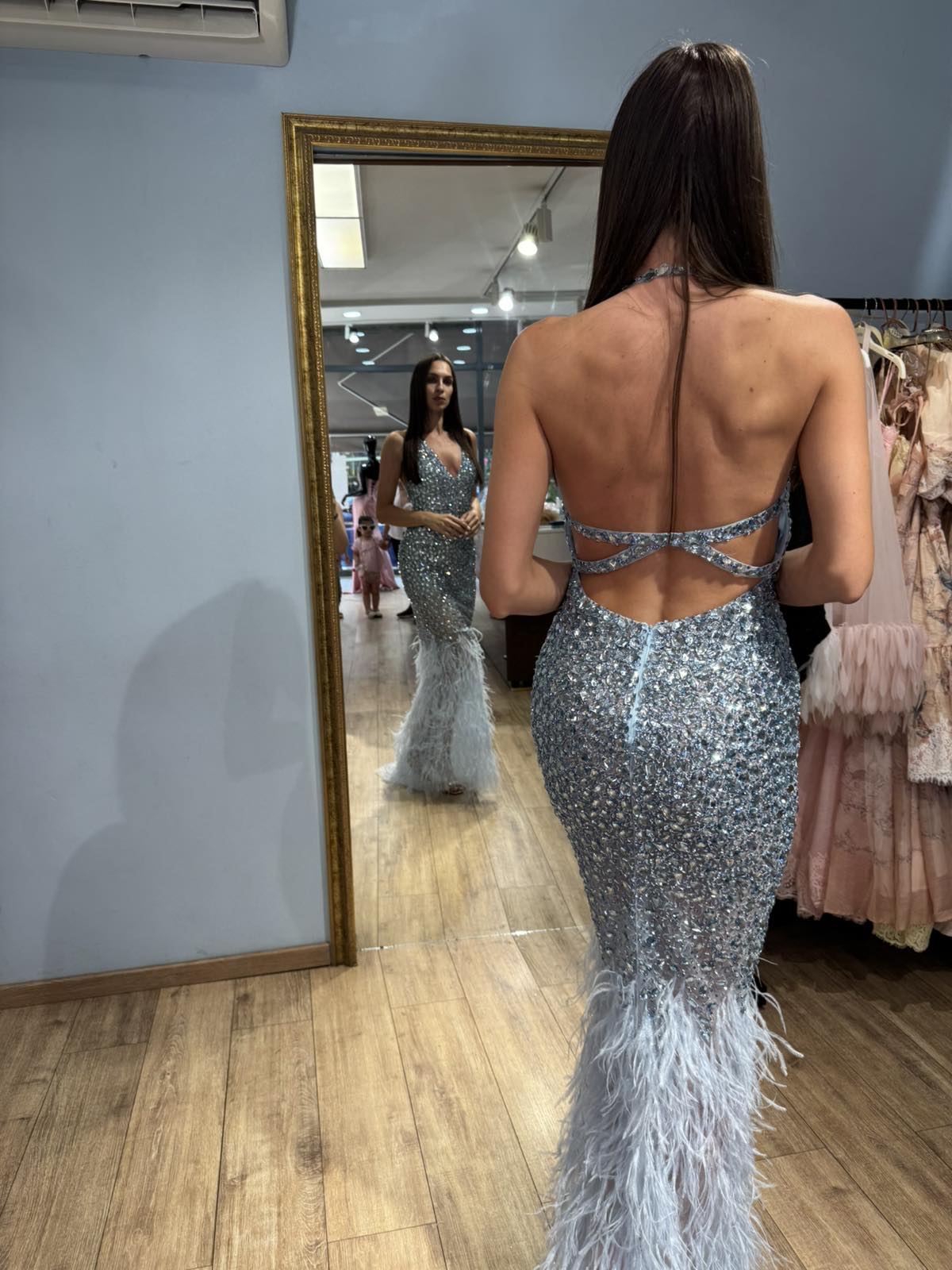 Blue Vivienne Crystal Dress