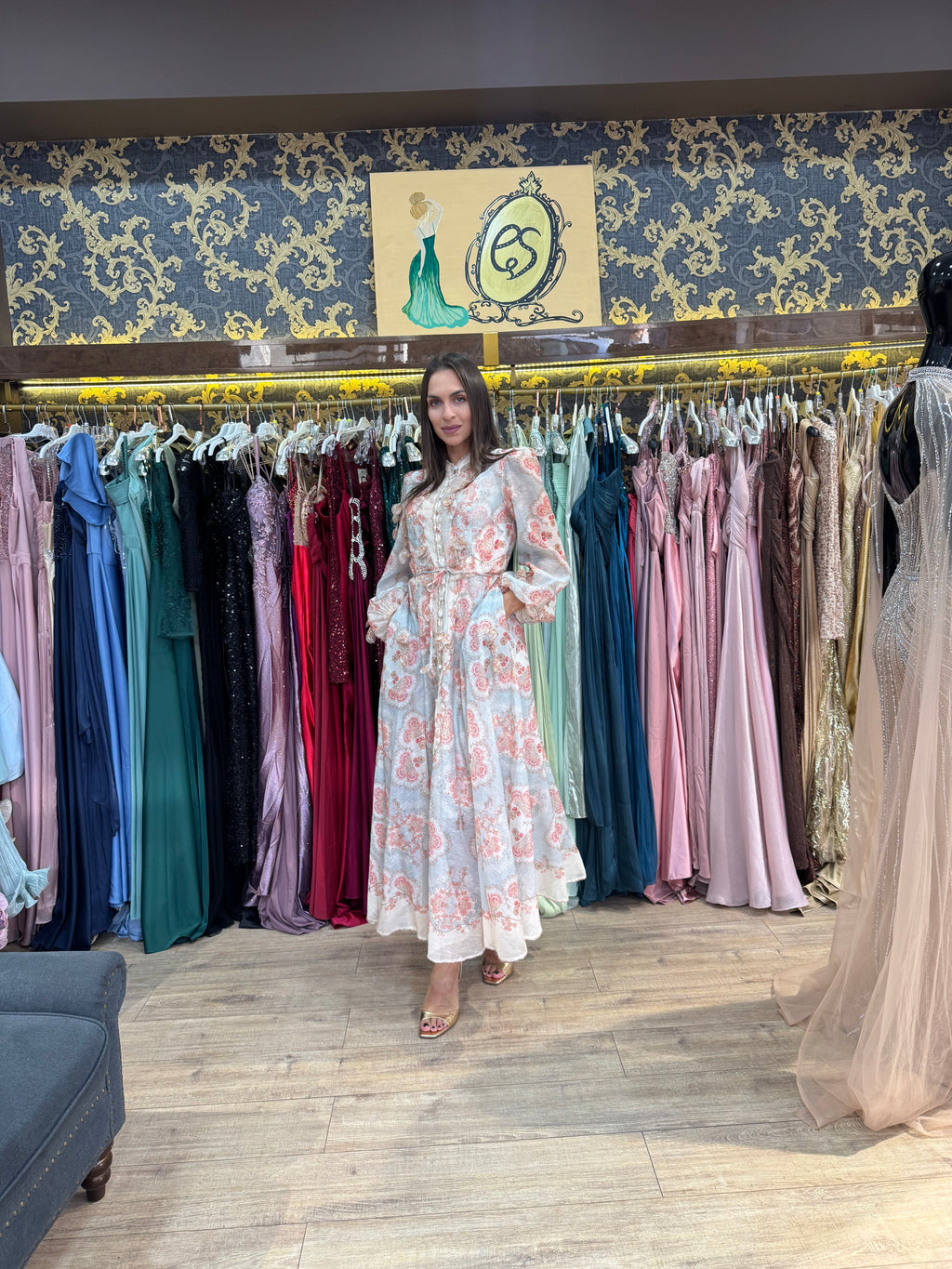 Celestine Rose Jacquard Maxi Dress