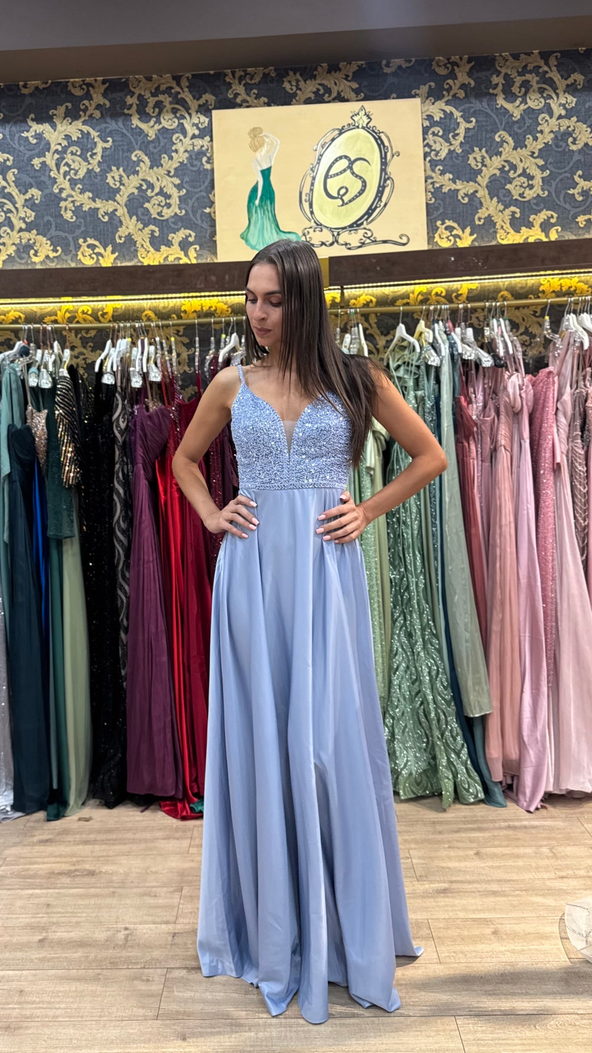 Azzurra Crystal Maxi Dress