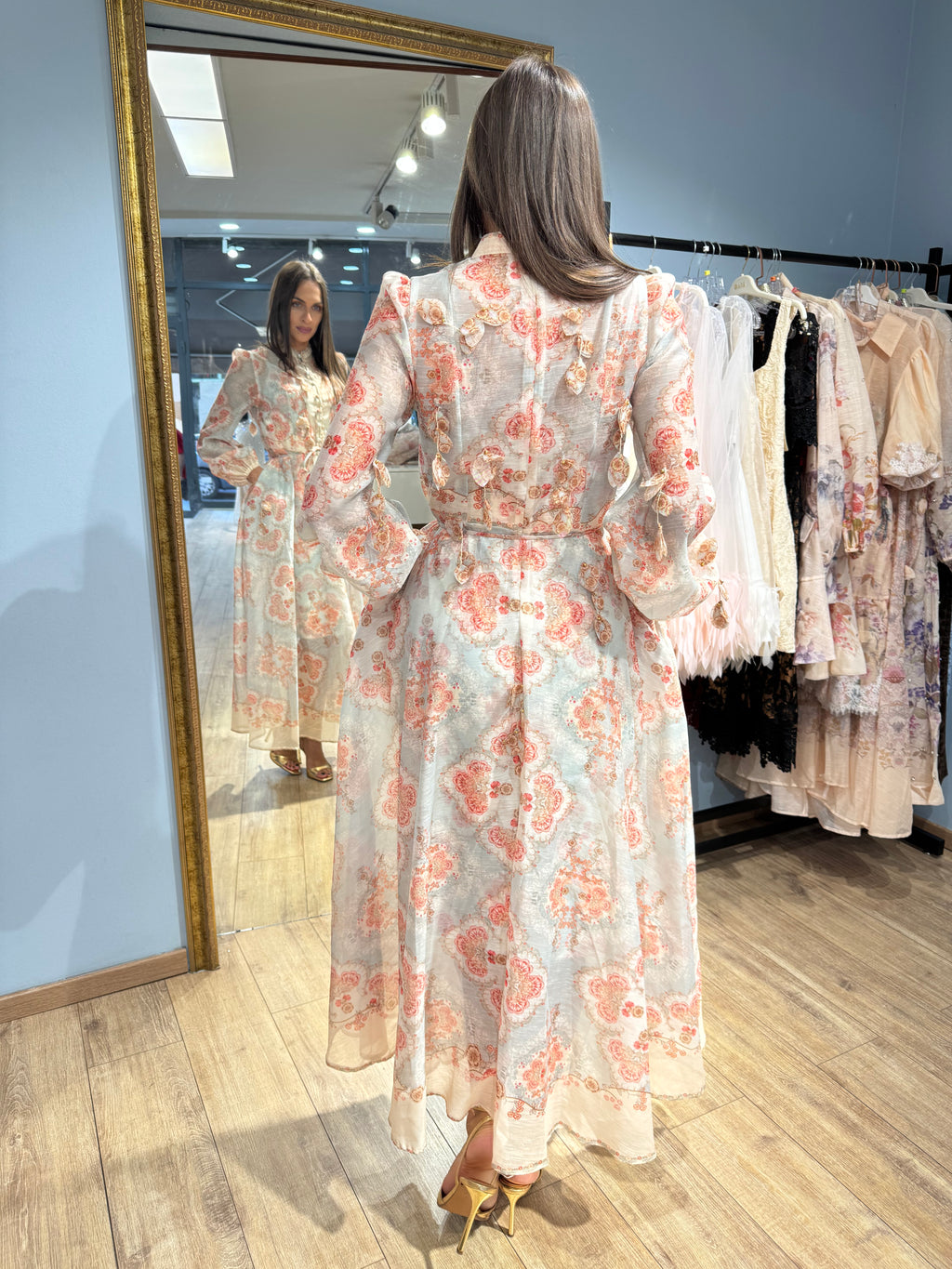 Celestine Rose Jacquard Maxi Dress