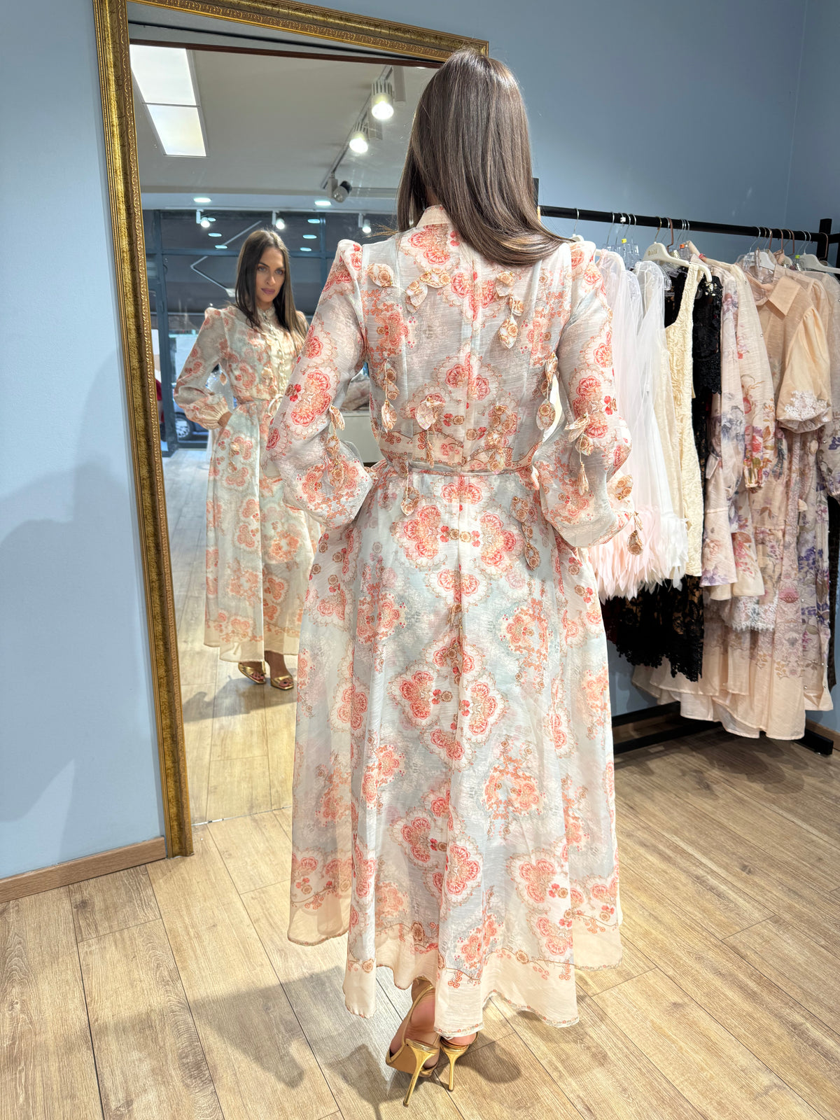 Celestine Rose Jacquard Maxi Dress