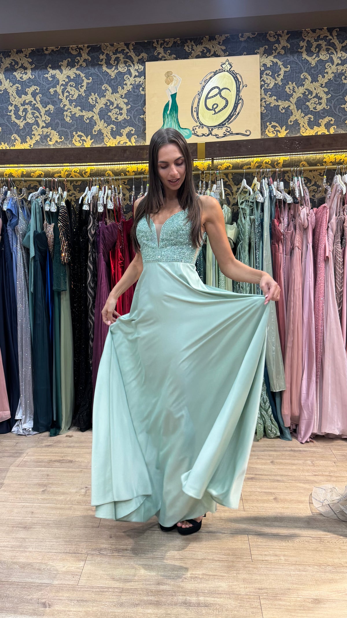 Mint Crystal Maxi Dress