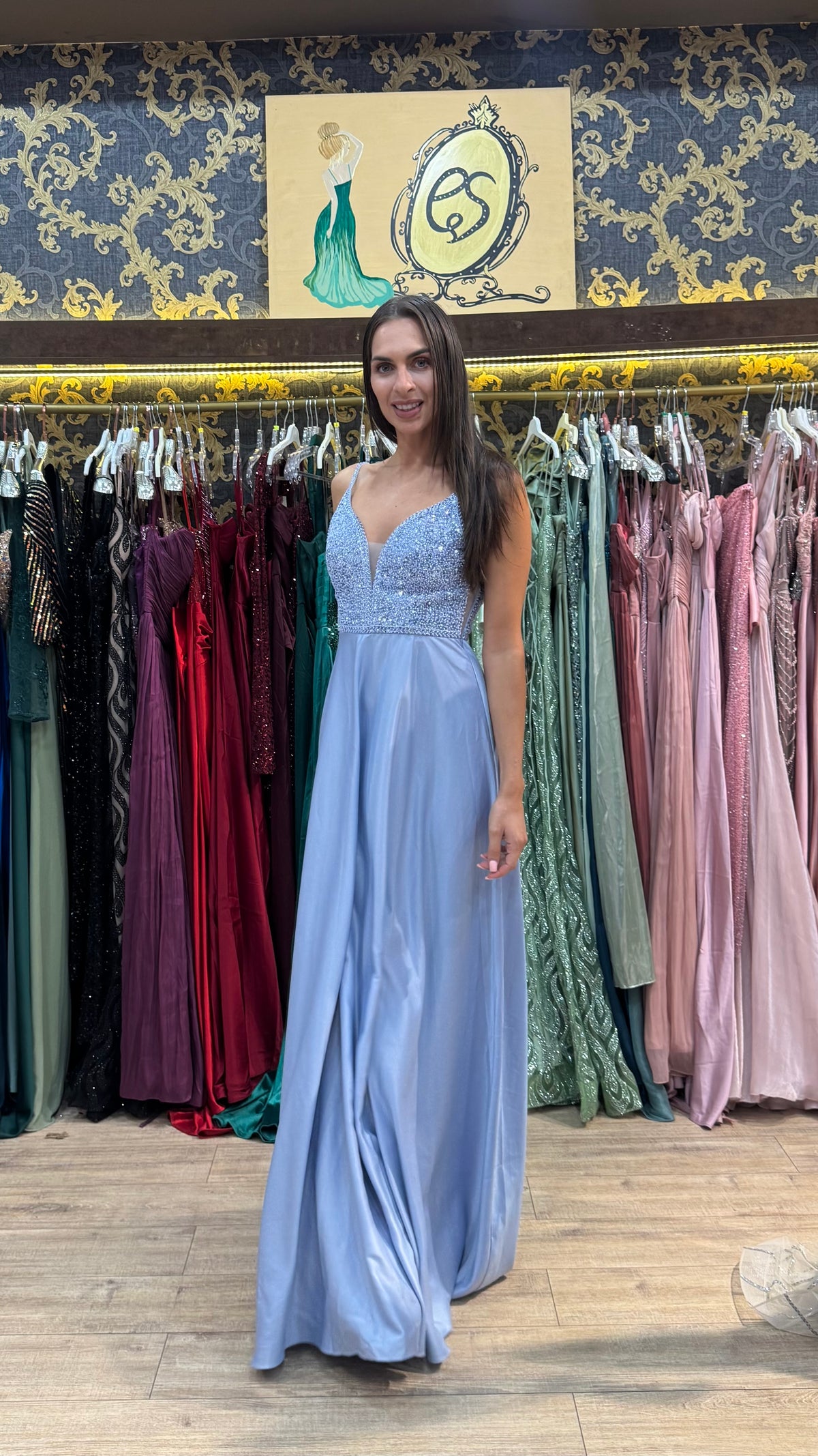 Azzurra Crystal Maxi Dress