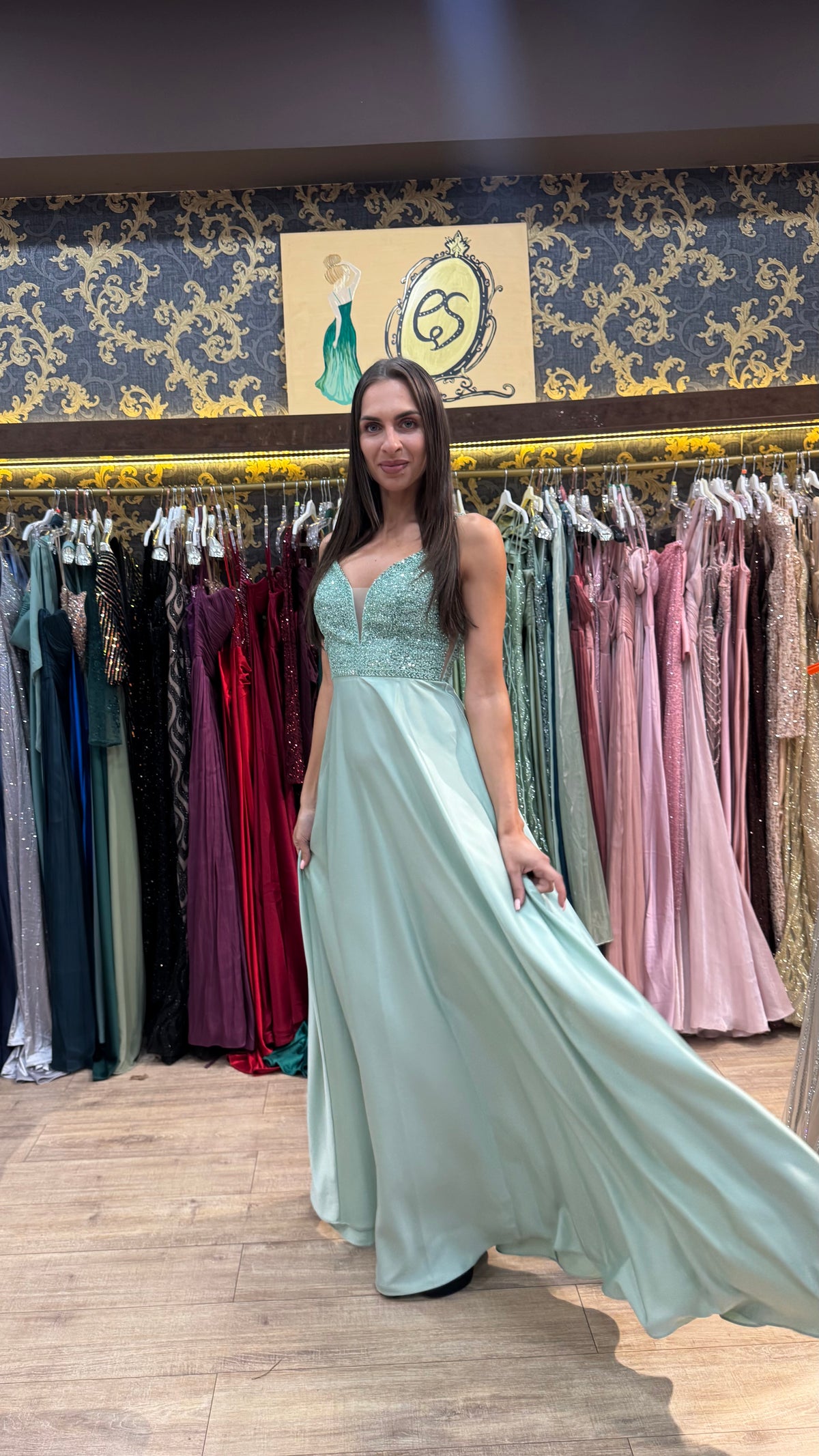 Mint Crystal Maxi Dress