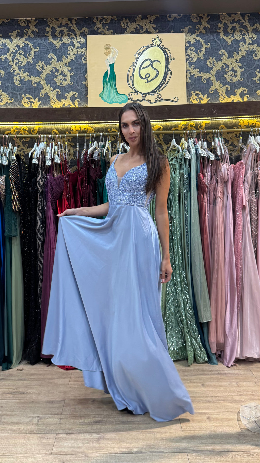 Azzurra Crystal Maxi Dress