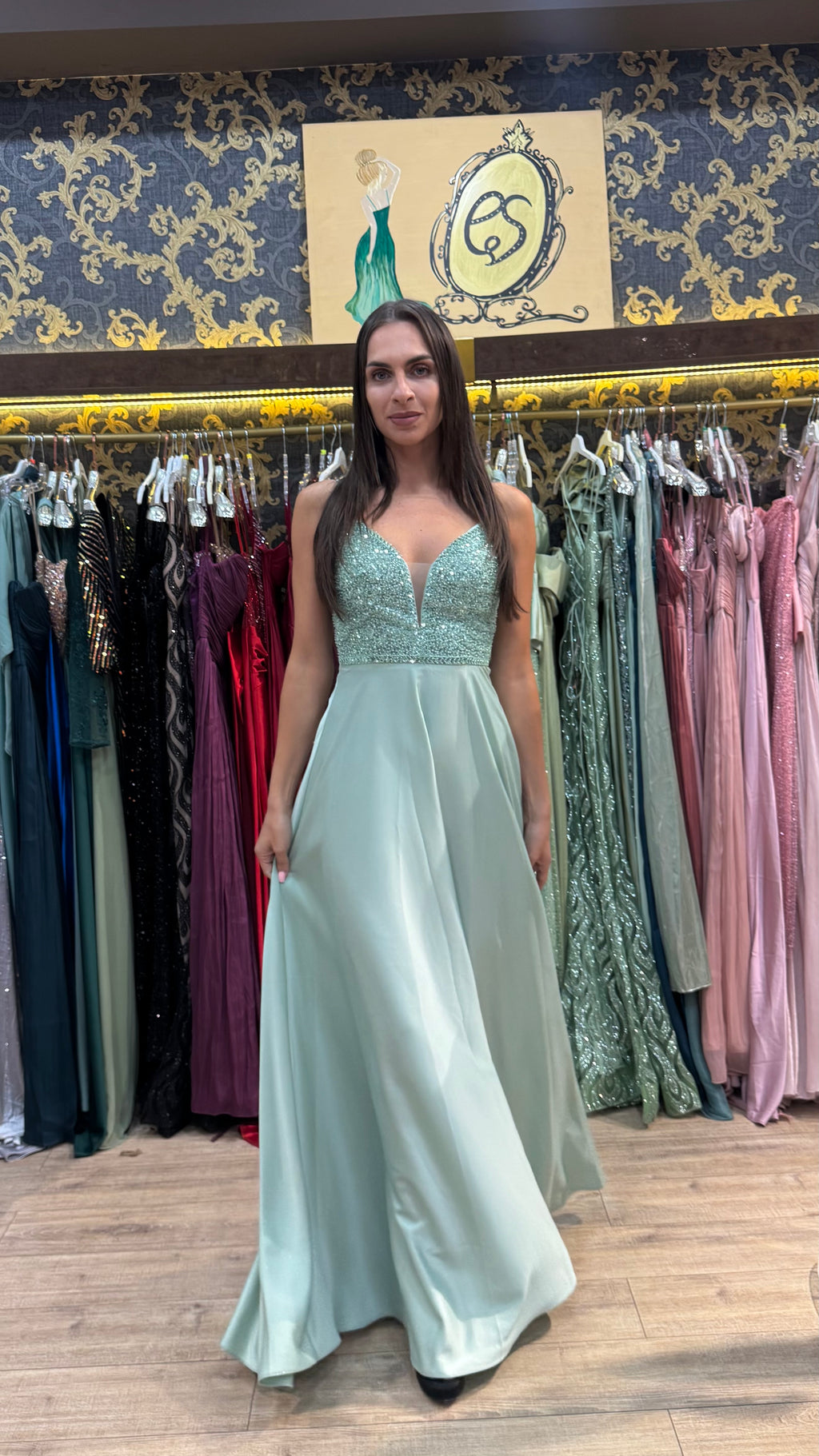 Mint Crystal Maxi Dress