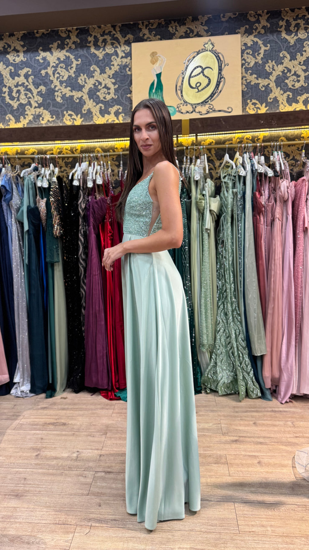 Mint Crystal Maxi Dress