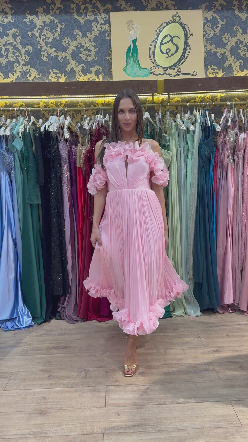 Flora Ruffle Dress – Pink
