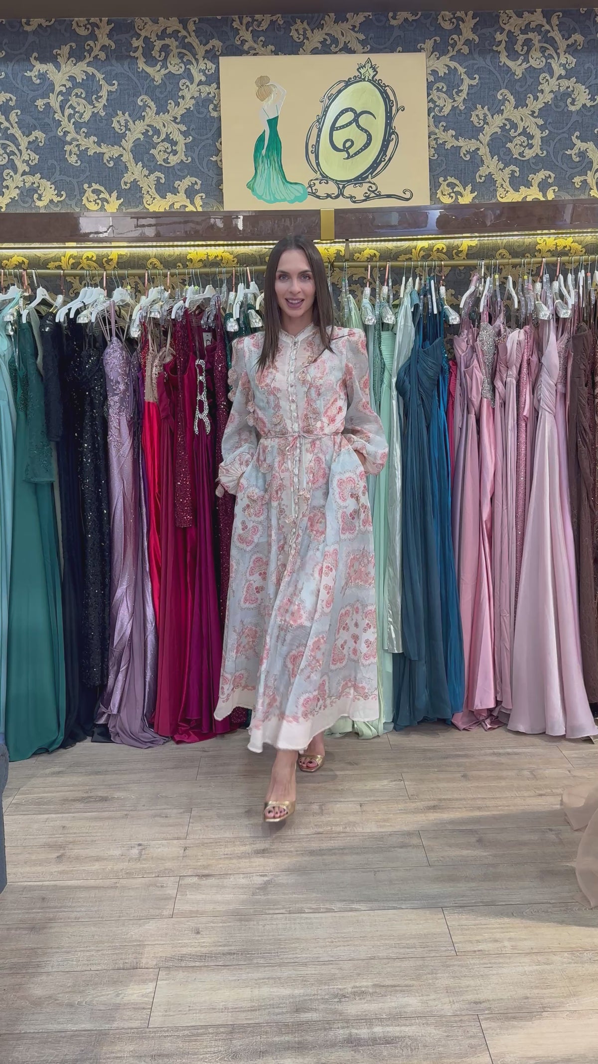 Celestine Rose Jacquard Maxi Dress