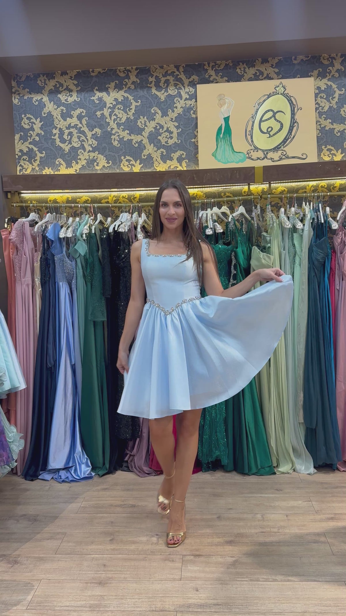 Sky Blue Amélie Short Dress