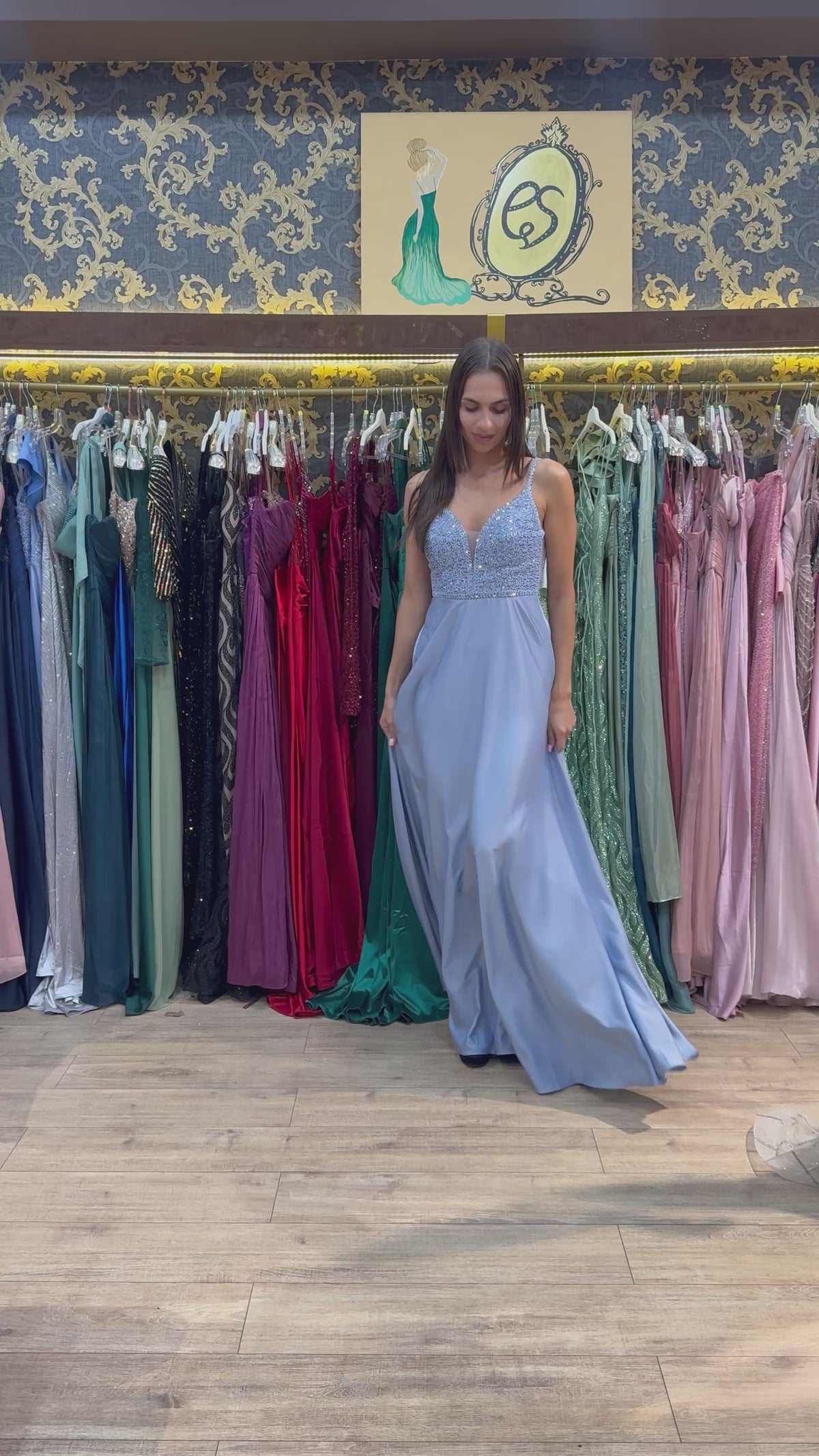 Azzurra Crystal Maxi Dress