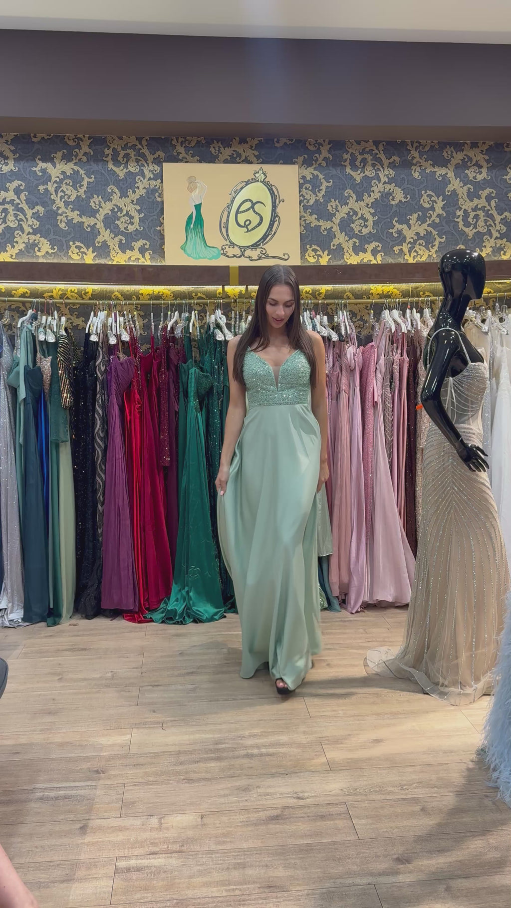 Mint Crystal Maxi Dress
