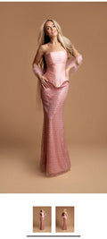 Pink Elegance Mermaid Evening Gown